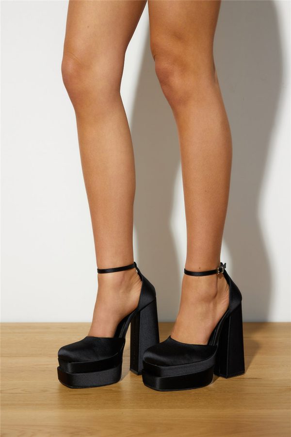 Heels Black Satin